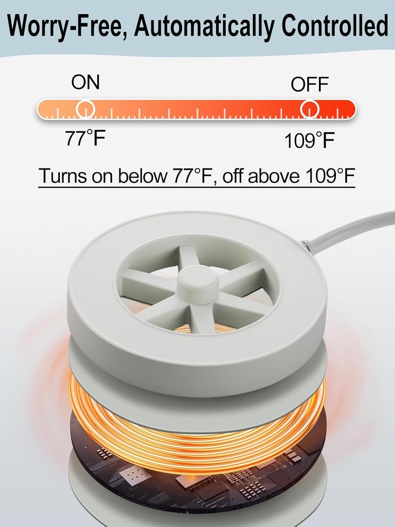 Alphatool 70W Bird Bath Heater for Outdoors in Winter - 77℉~ 109℉ Thermostatic Control, Heated Birdbath Deicer with Auto Shut Off, Chicken Livestock Water Heater - Image 3